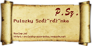 Pulszky Szörénke névjegykártya